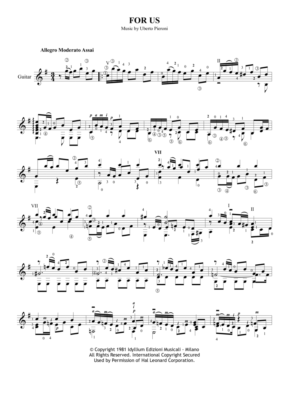 For Us Acoustic Guitar scores gallery preview page 1
