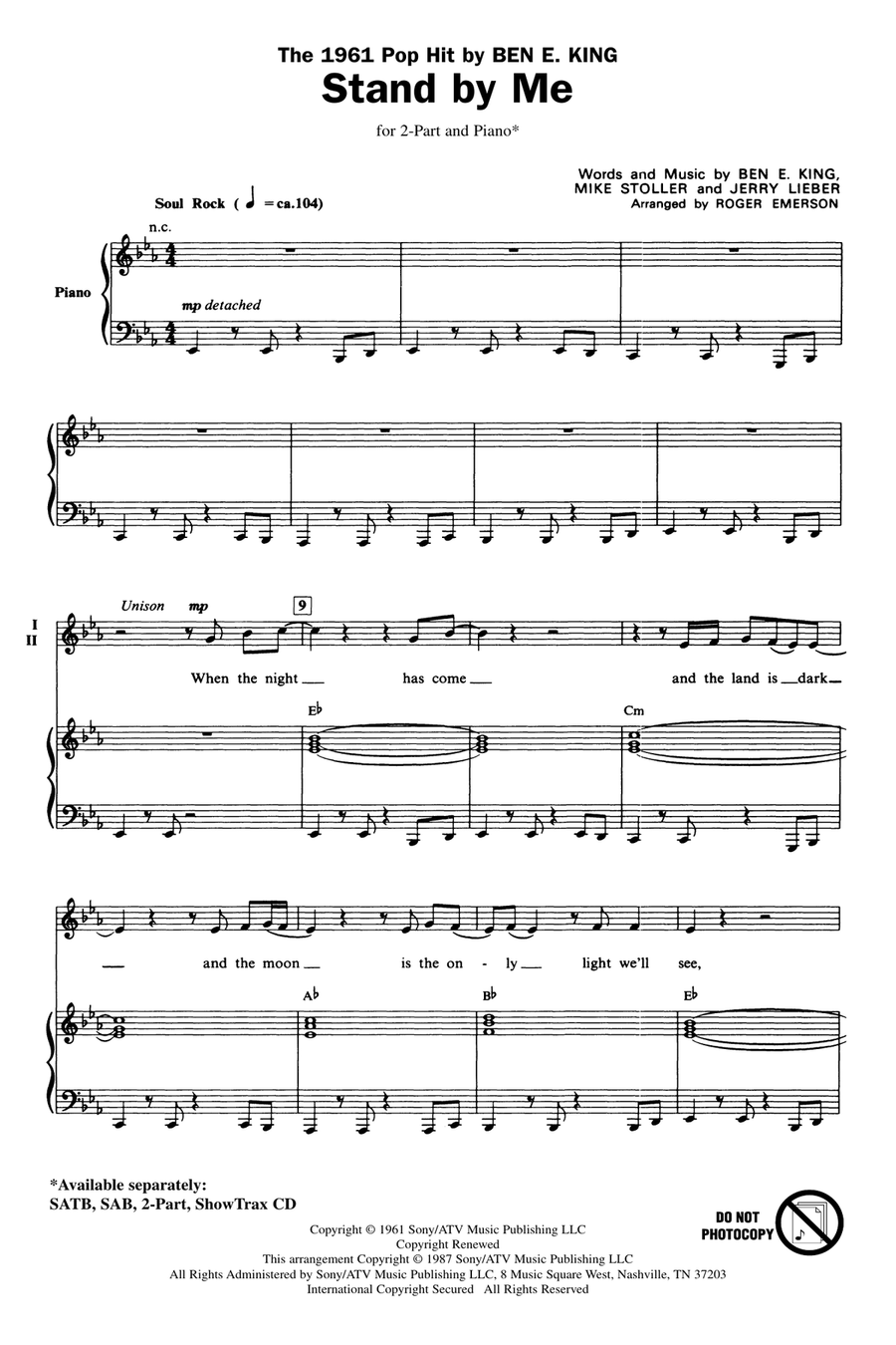 Stand By Me 2-Part scores gallery preview page 1