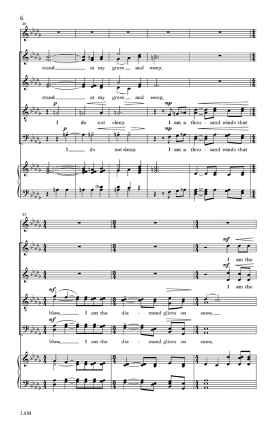 I Am I Am 4-Part scores gallery preview page 4