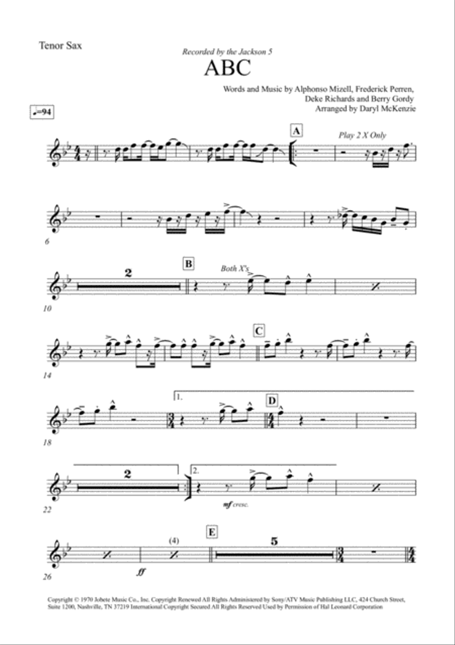 ABC Tenor Saxophone scores gallery preview page 6