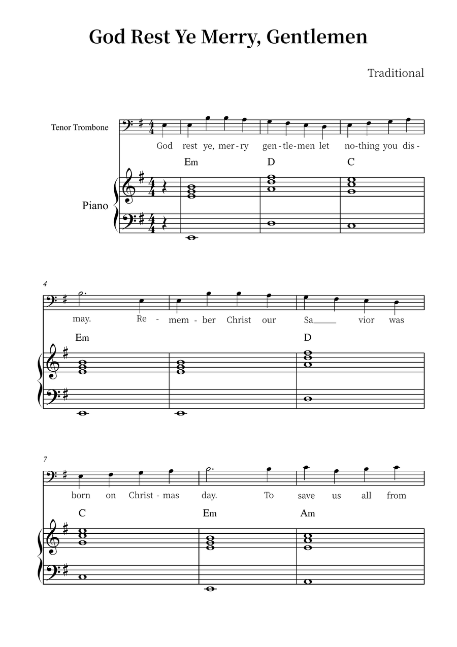 God Rest Ye Merry, Gentlemen Piano scores gallery preview page 1