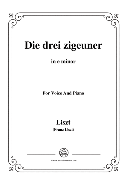 Liszt-Die drei zigeuner in e minor,for Voice and Piano image number null