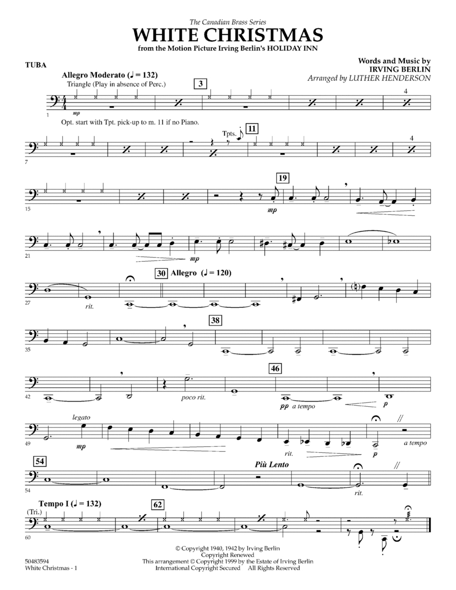 White Christmas - Tuba Brass Ensemble scores gallery preview page 1