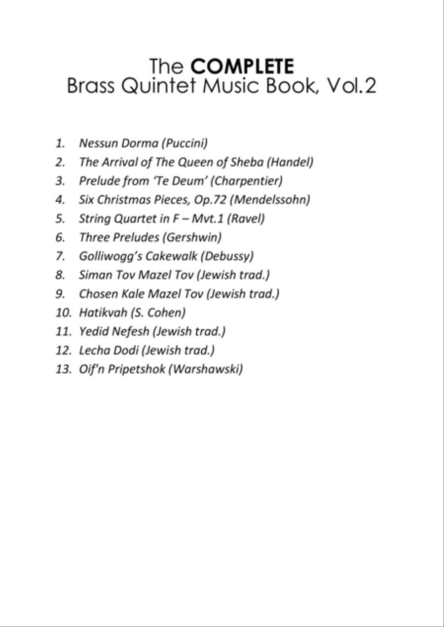COMPLETE brass quintet music mega-bundle book - 52 essential pieces (volumes 1 and 2) - wedding Brass Quintet scores gallery preview page 4