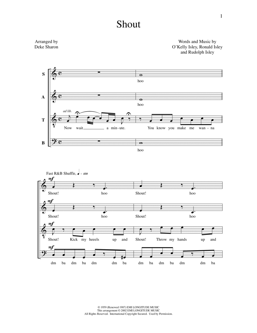 Shout 4-Part scores gallery preview page 1