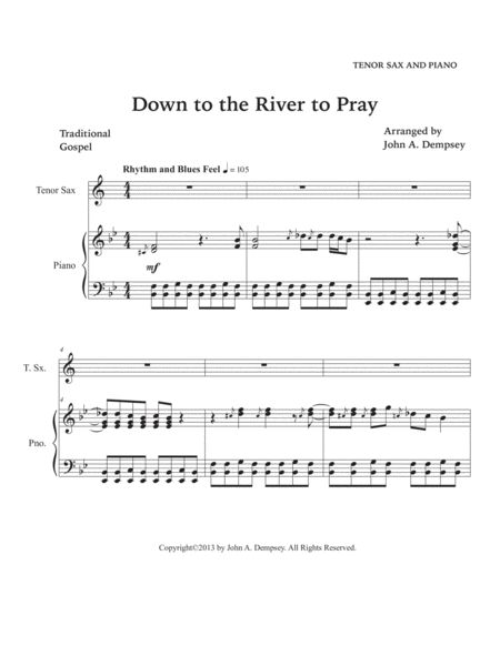 Down to the River to Pray (Tenor Sax and Piano) image number null