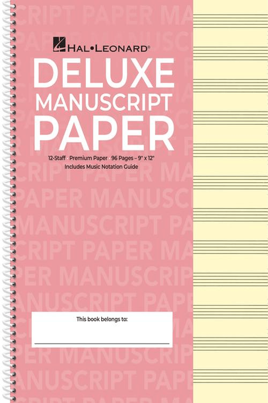 Deluxe Wirebound Premium Manuscript Paper (Pink Cover) Staff Paper scores gallery preview page 2