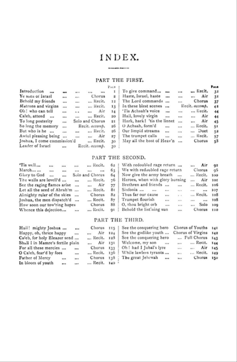 Joshua (1748) 4-Part scores gallery preview page 6