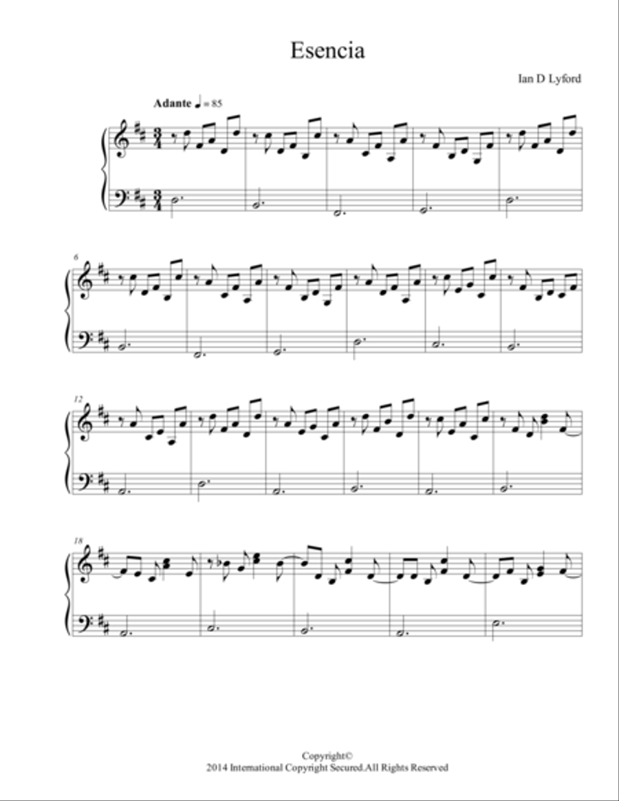 ESENCIA Piano Solo scores gallery preview page 1