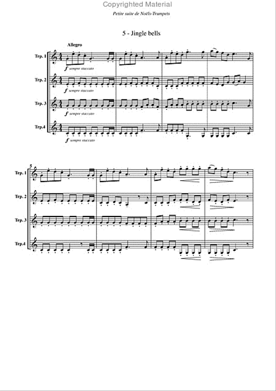 Petite suite de noëls, pour trompette Trumpet scores gallery preview page 6
