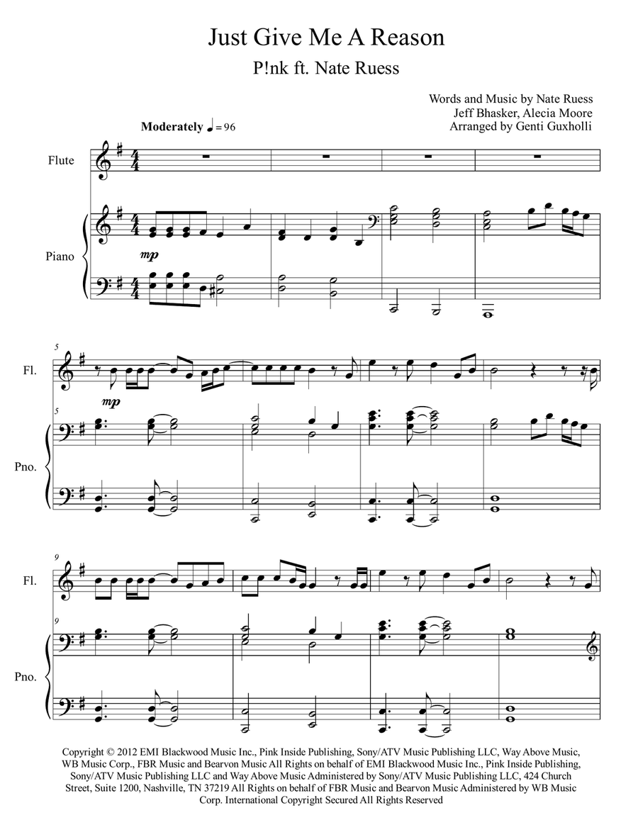 Just Give Me A Reason Flute Solo scores gallery preview page 2