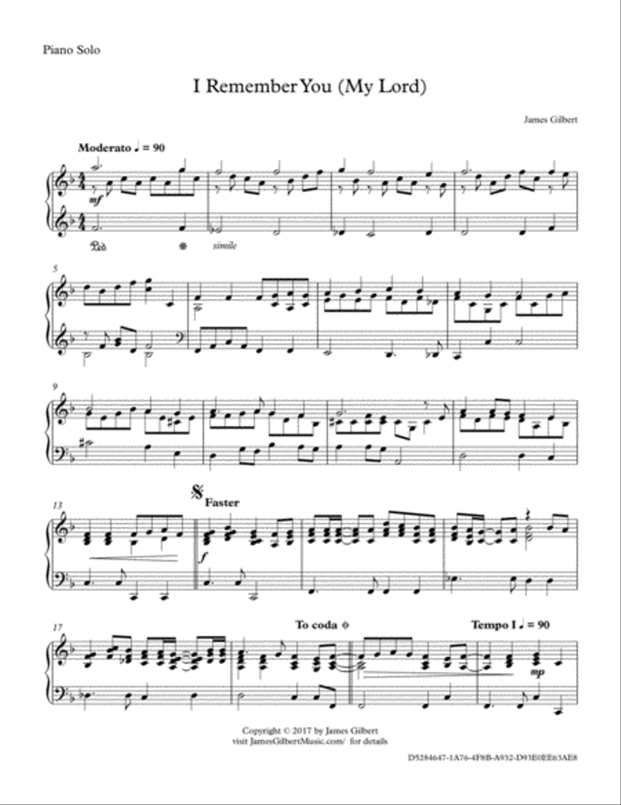 I Remember You Piano Solo scores gallery preview page 2