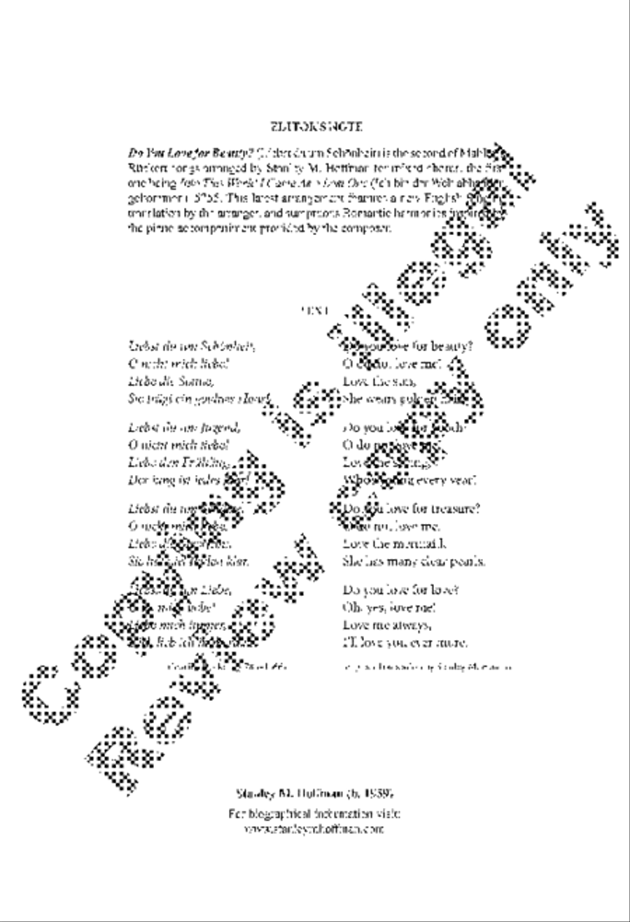 Do You Love for Beauty? (Liebst du um Schönheit) 4-Part scores gallery preview page 2
