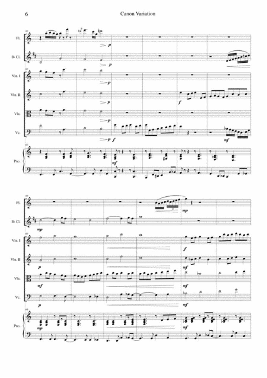 Canon Variation (Jazz Version) Orchestra scores gallery preview page 6