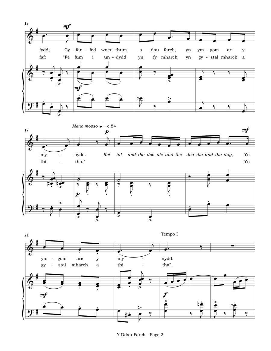 Six Welsh Folk Songs for Voice and Piano Voice Solo scores gallery preview page 5