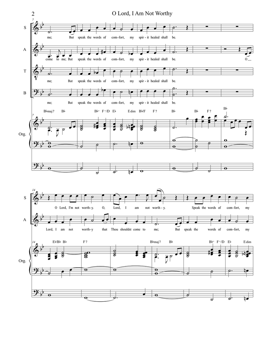 O Lord, I Am Not Worthy Choir scores gallery preview page 2