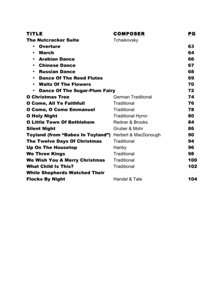 The Christmas Classics Fake Book (Bb Instruments) - Popular Christmas carols arranged in lead sheet