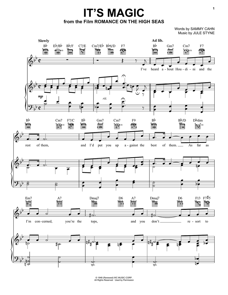 It's Magic It's Magic Piano, Vocal, Guitar scores gallery preview page 1