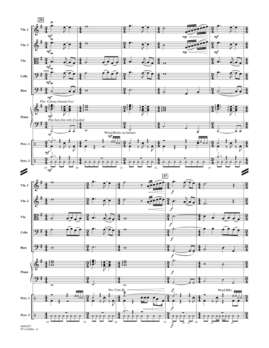 Pi's Lullaby (from Life of Pi) - Conductor Score (Full Score) Orchestra scores gallery preview page 4