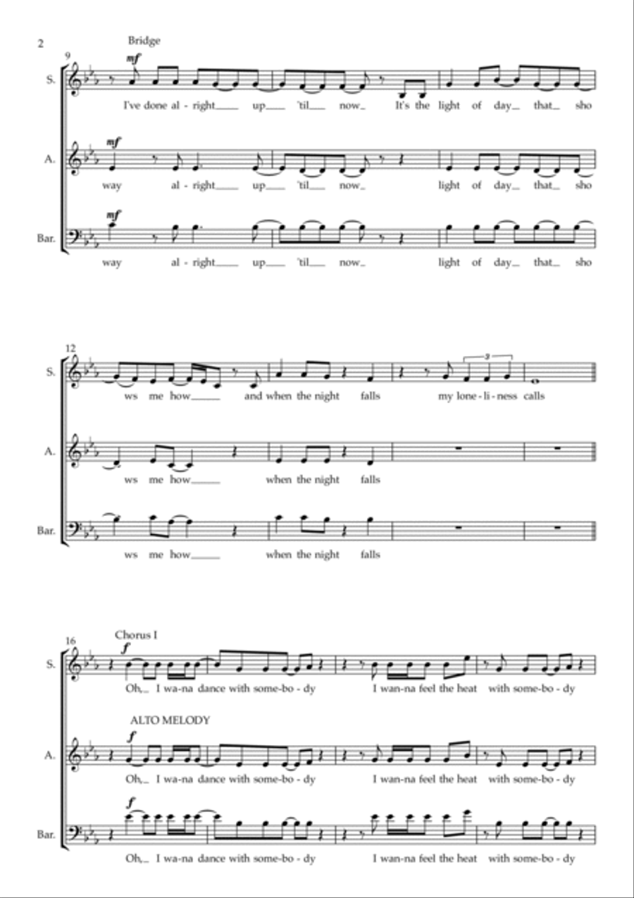 I Wanna Dance With Somebody 3-Part scores gallery preview page 2