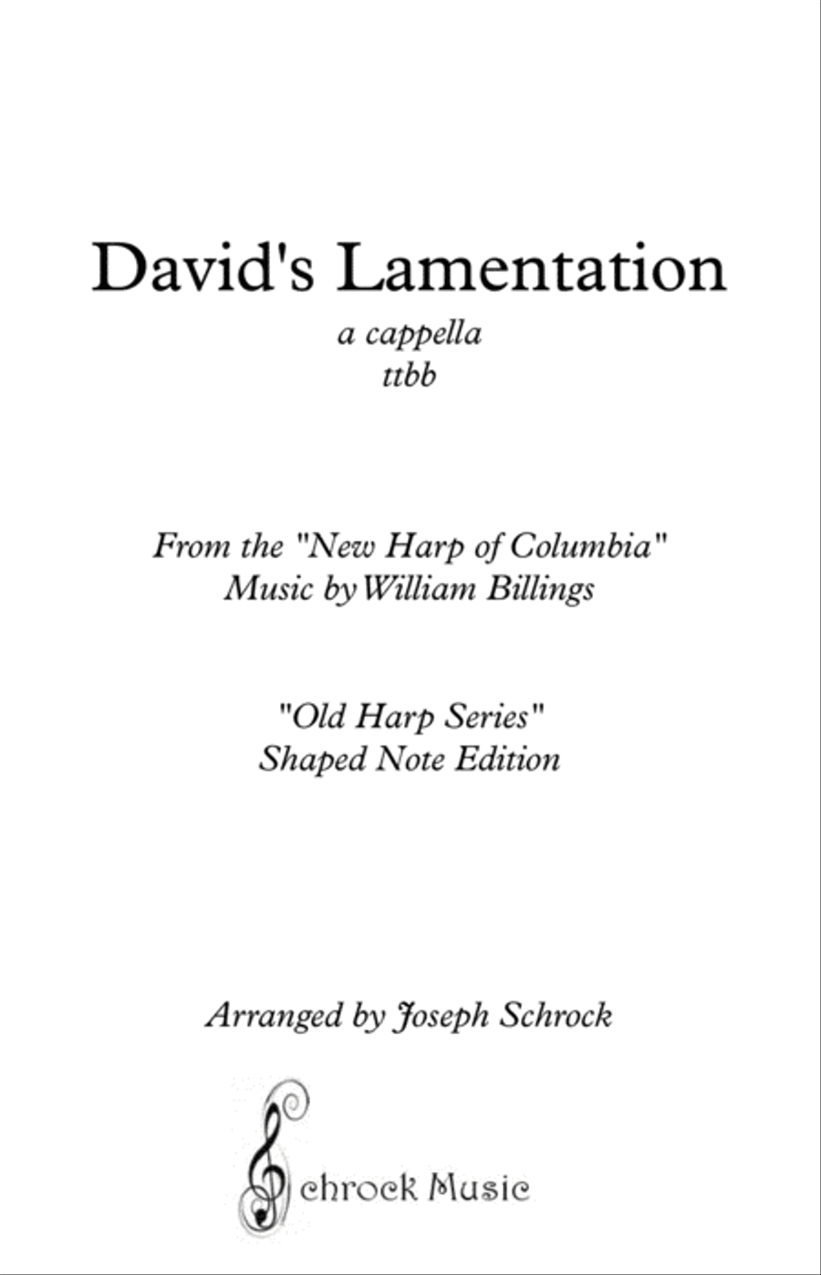 David's Lamentation TTBB scores gallery preview page 1