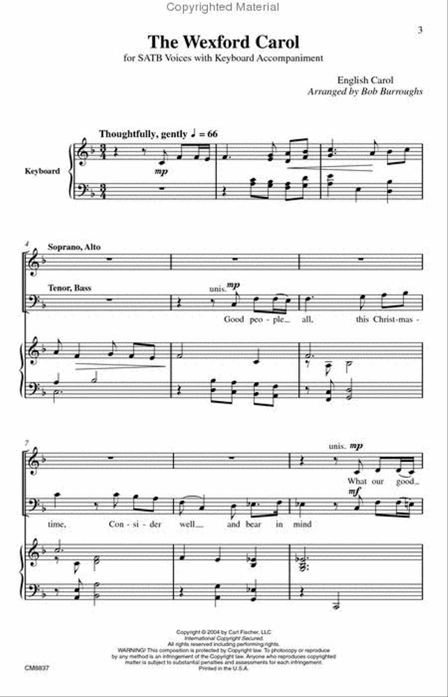 The Wexford Carol 4-Part scores gallery preview page 2