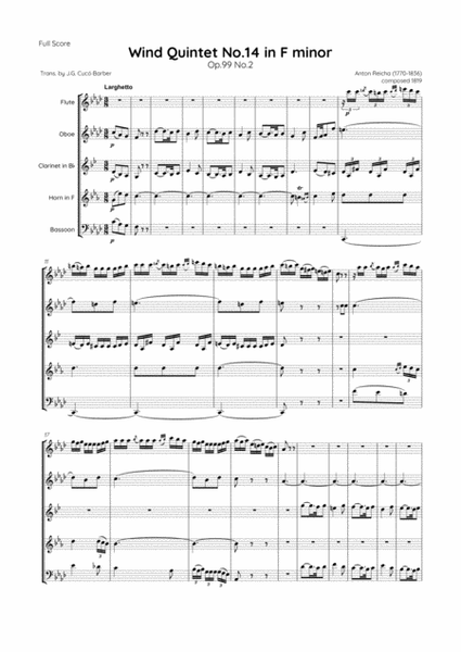 Reicha - Wind Quintet No.14 in F minor, Op.99 No.2