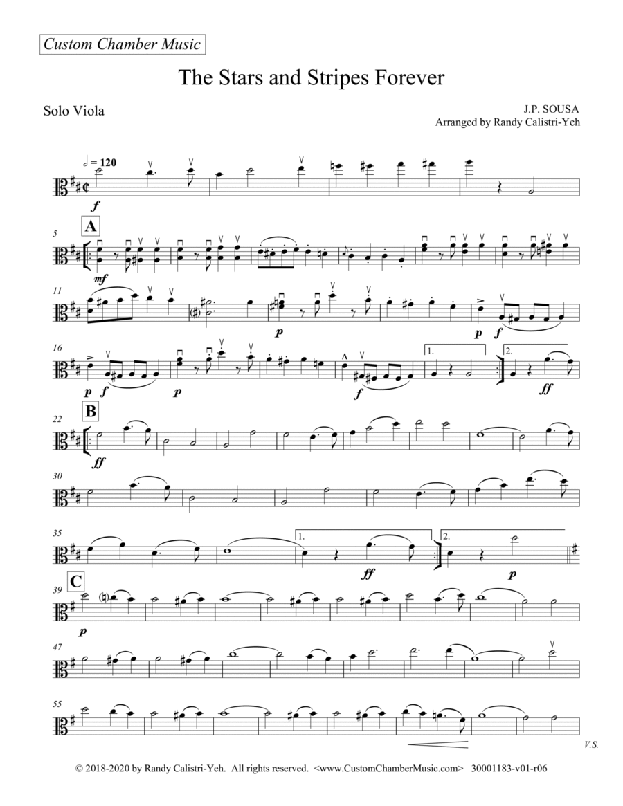 Sousa Stars and Stripes Forever (solo viola) image number null