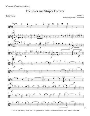 Book cover for Sousa Stars and Stripes Forever (solo viola)