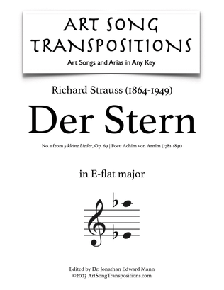 STRAUSS: Der Stern, Op. 69 no. 1 (transposed to E-flat major)