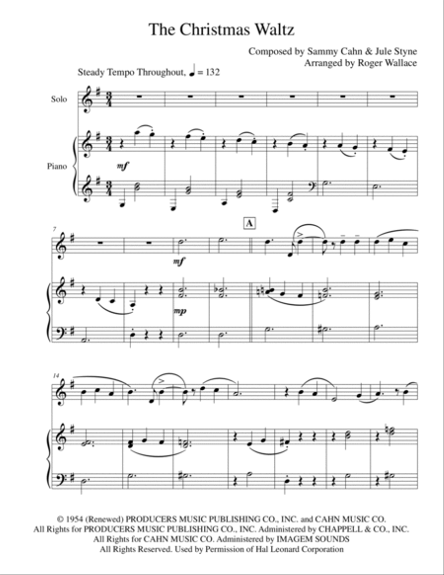 The Christmas Waltz Alto Saxophone scores gallery preview page 3