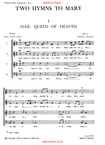 Two Hymns to Mary