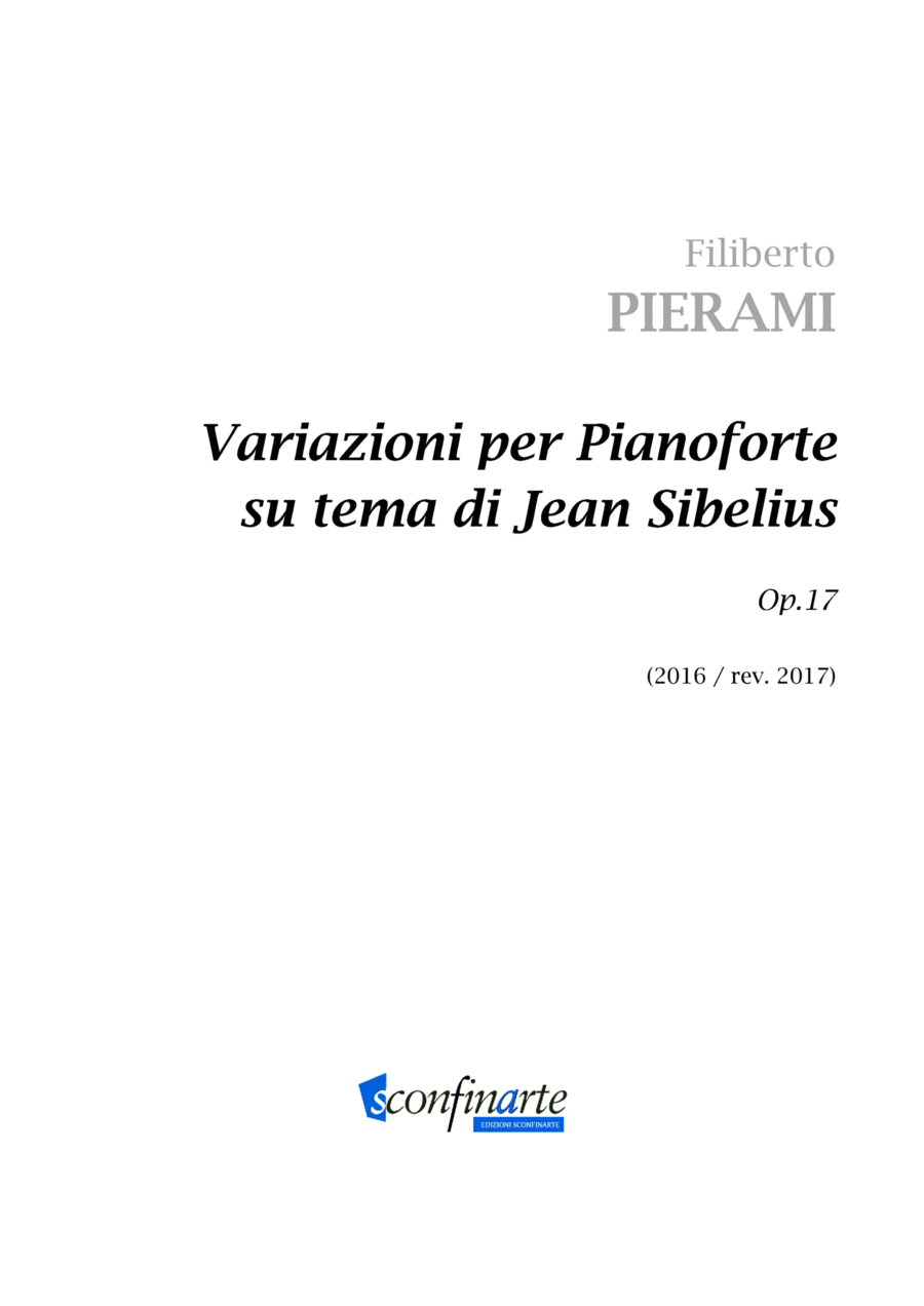Filiberto PIERAMI: VARIAZIONI PER PIANOFORTE SU TEMA DI JEAN SIBELIUS (op.17) (ES 141) Piano Solo scores gallery preview page 1