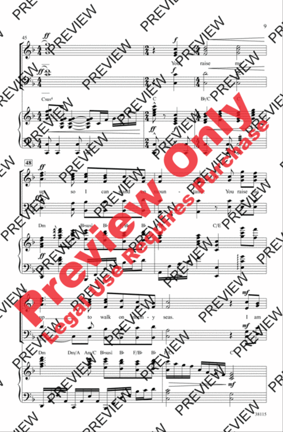 You Raise Me Up 4-Part scores gallery preview page 9
