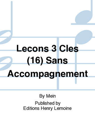 Lecons 3 Cles (16) Sans Accompagnement