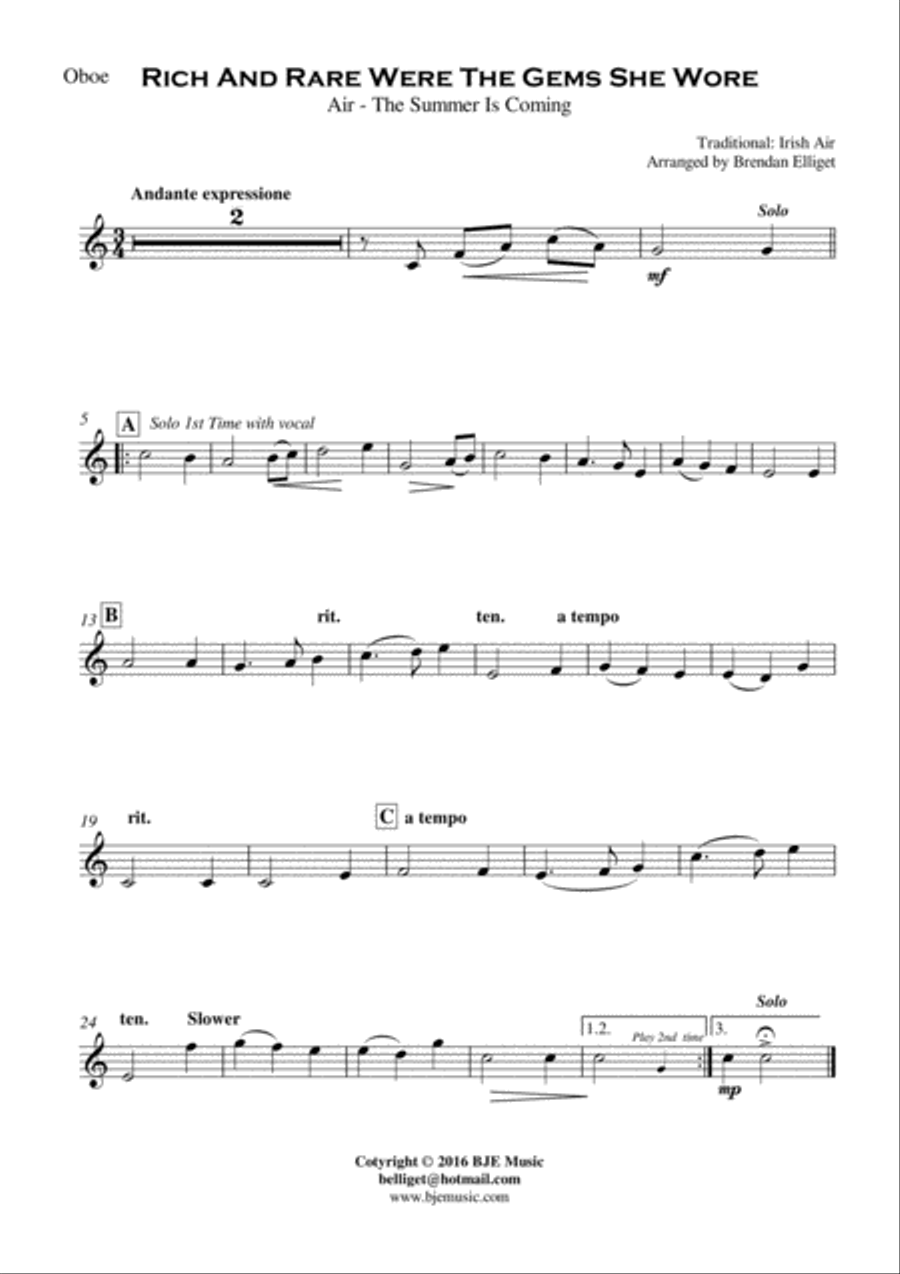 Rich and Rare Were The Gems She Wore - Vocal with Orchestra PDF Full Orchestra scores gallery preview page 4