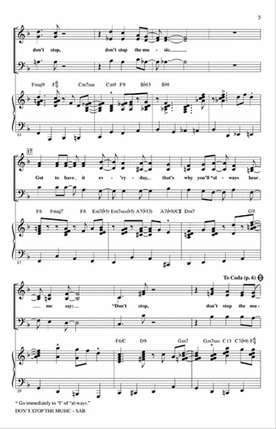 Don't Stop the Music Don't Stop the Music 3-Part scores gallery preview page 3