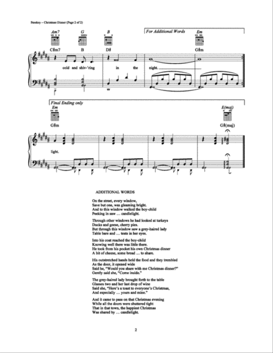 Christmas Dinner Piano, Vocal, Guitar scores gallery preview page 2