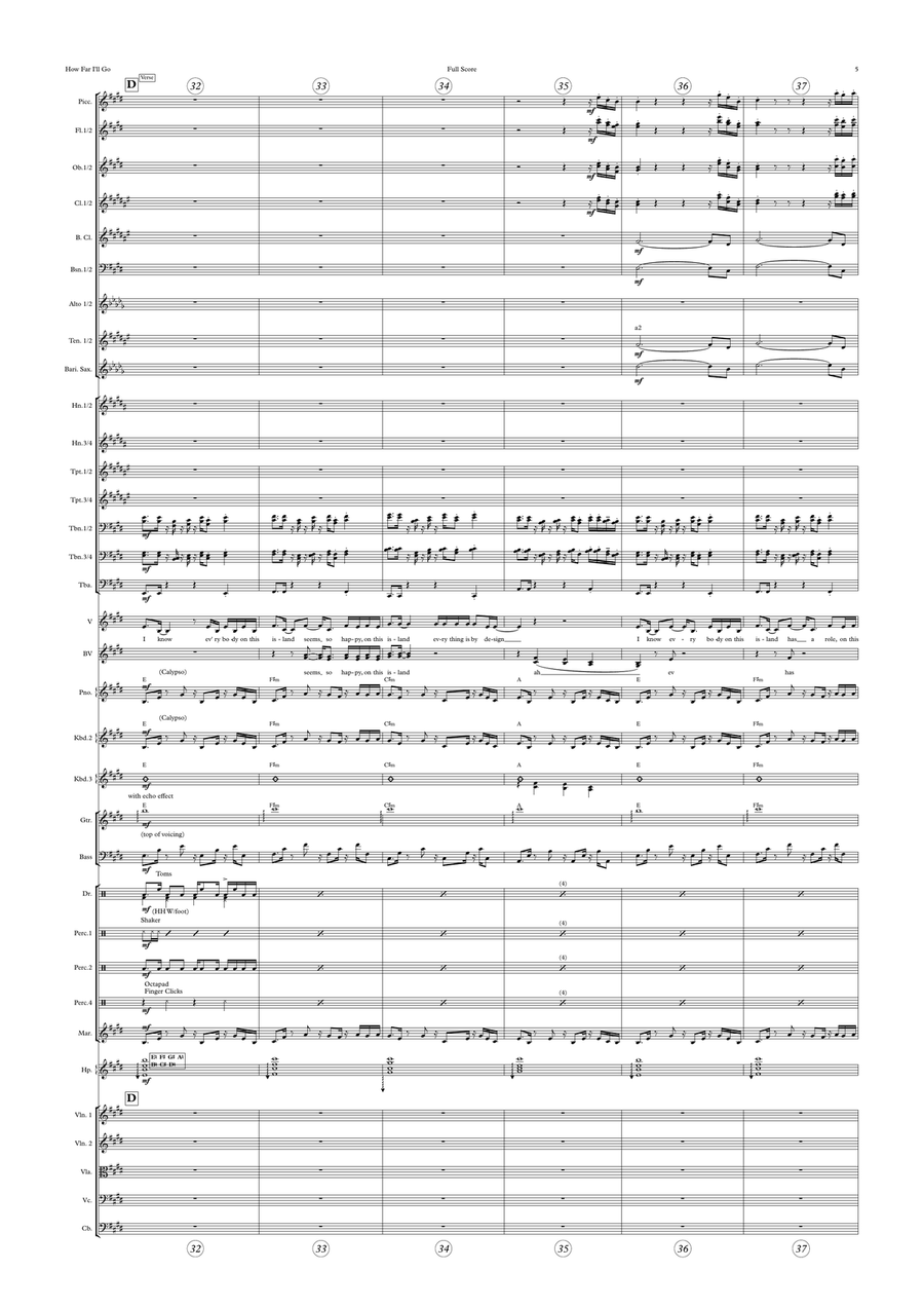 How Far I'll Go Full Orchestra scores gallery preview page 5