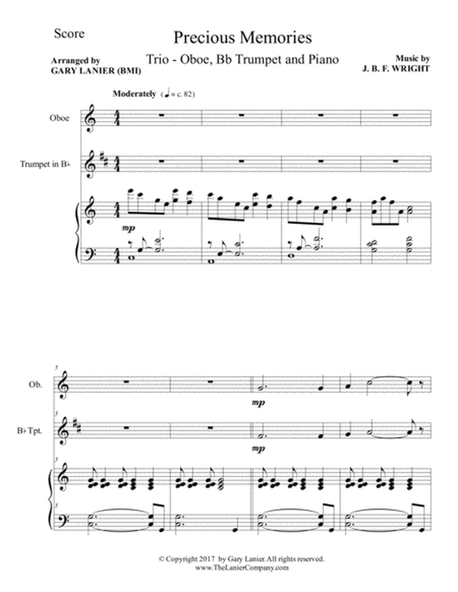 Precious Memories (Trio - Oboe, Bb Trumpet & Piano with Score/Part) image number null