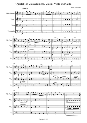 Quartet for Viola d'amore, Violin, Viola and Cello