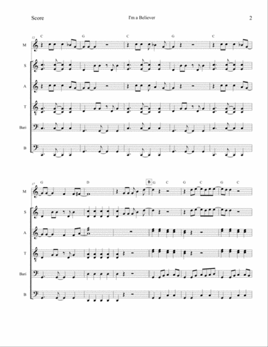 I'm A Believer Percussion Ensemble scores gallery preview page 6