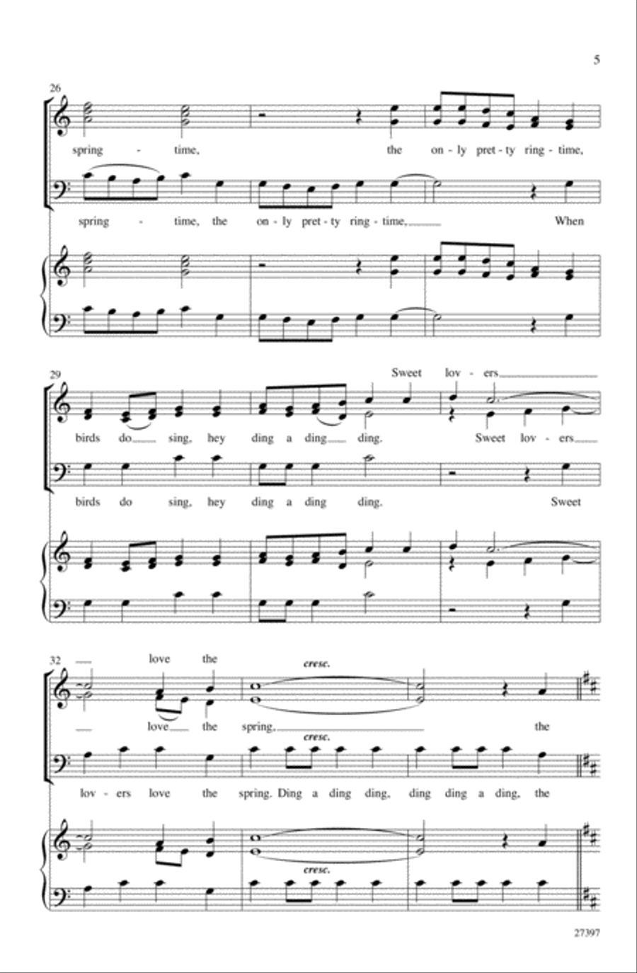 Three Shakespeare Settings 3-Part scores gallery preview page 4