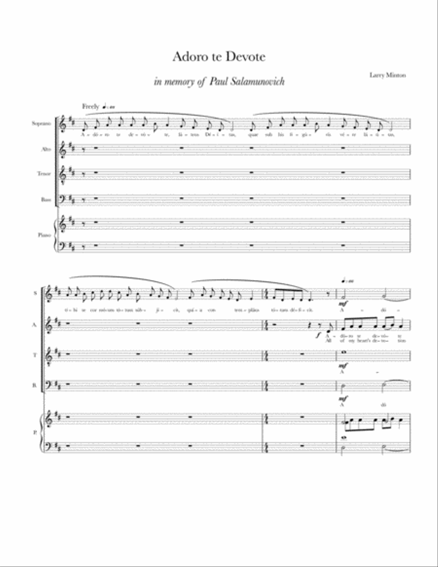 Adoro Te Devote Adoro Te Devote 4-Part scores gallery preview page 2