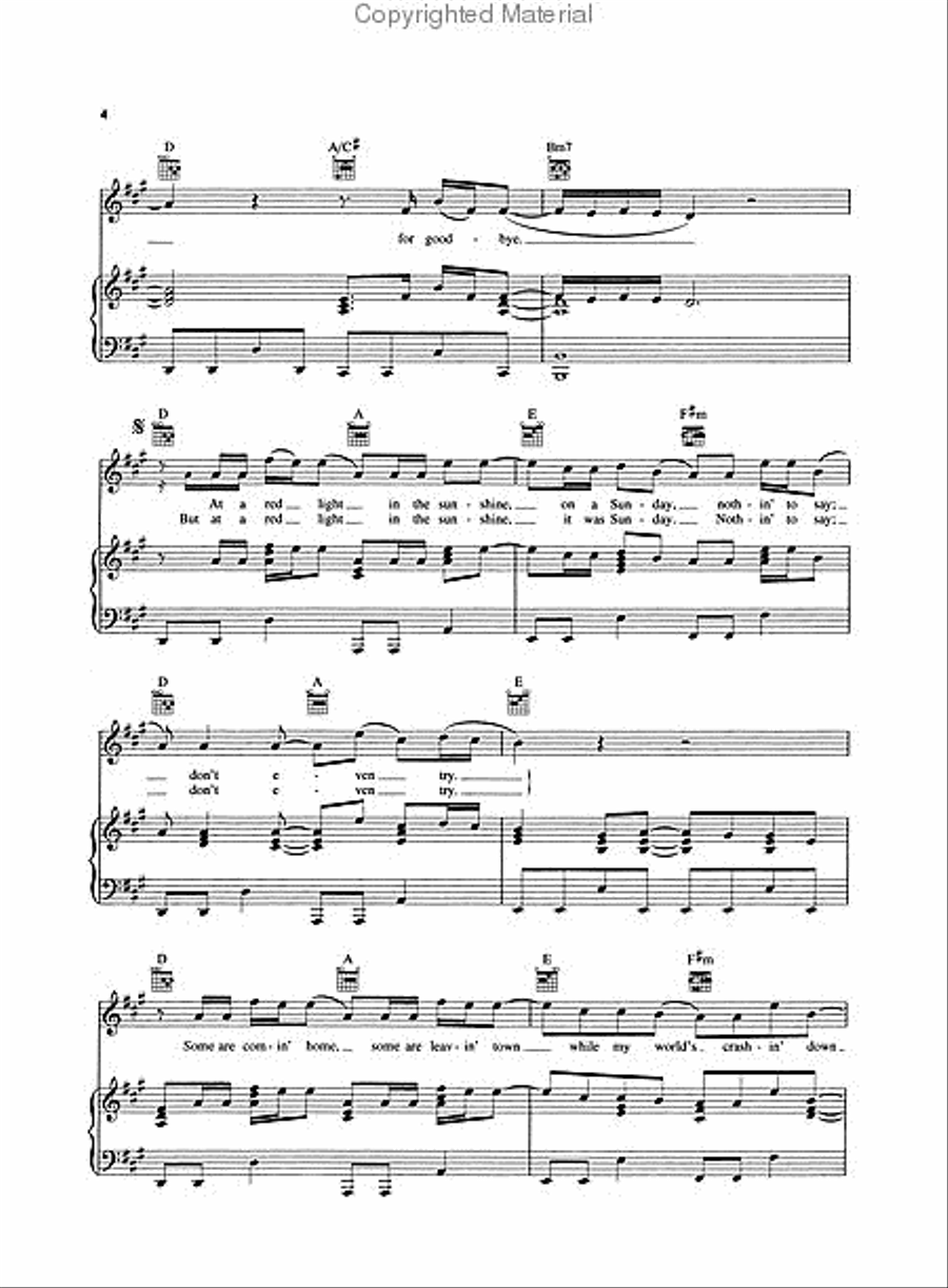 Red Light Red Light Piano, Vocal, Guitar scores gallery preview page 3