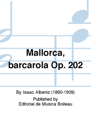 Book cover for Mallorca, barcarola Op. 202
