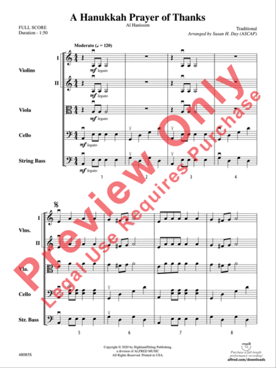 A Hanukkah Prayer of Thanks String Orchestra scores gallery preview page 4