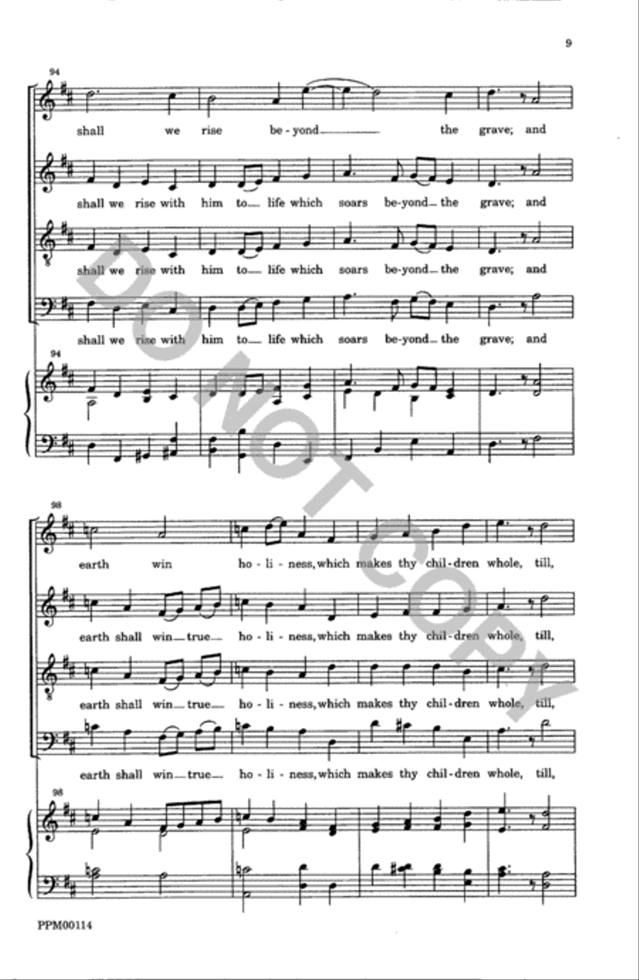 O Spirit of the Living God 4-Part scores gallery preview page 10