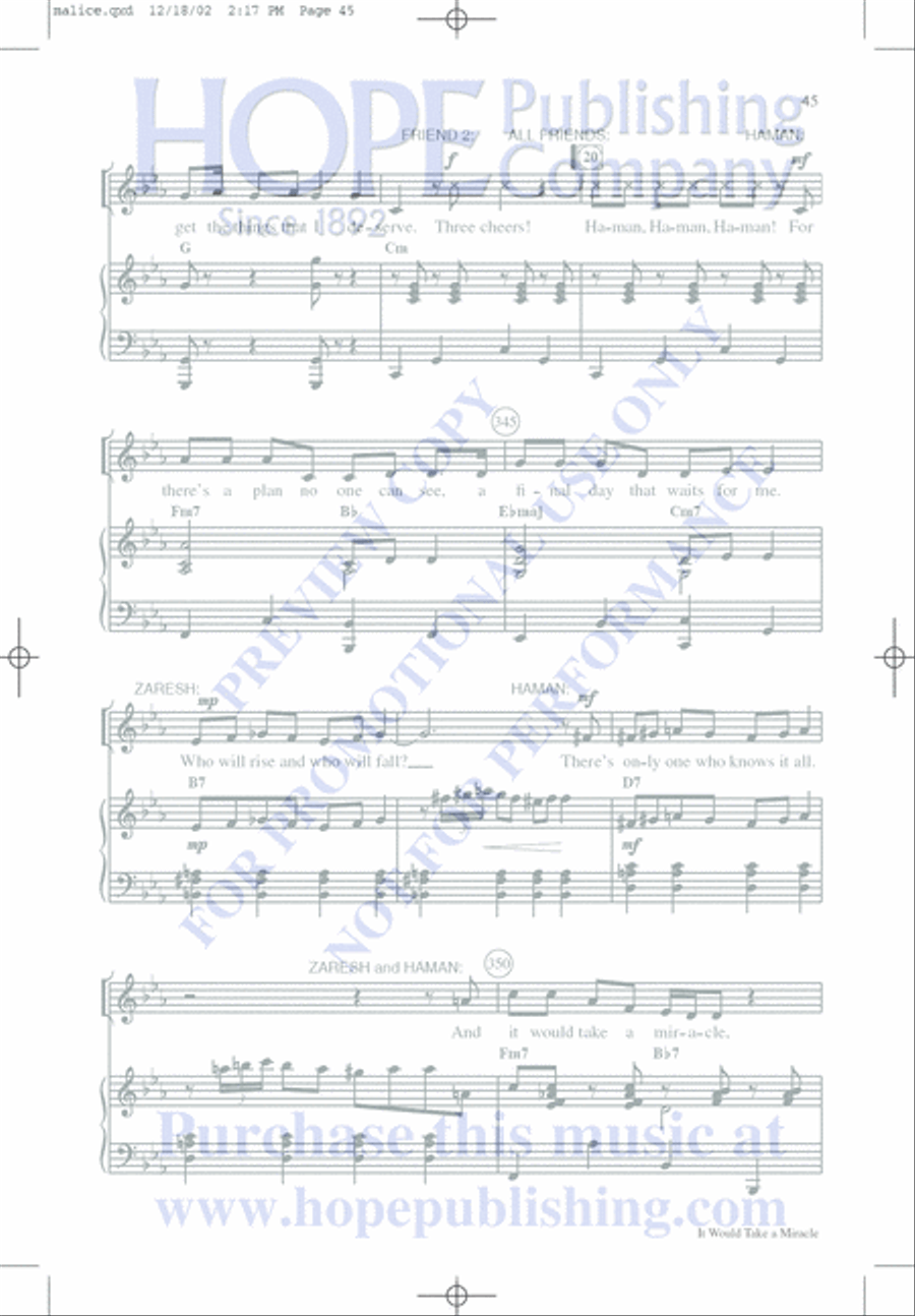 Malice in the Palace Unison Choir scores gallery preview page 45