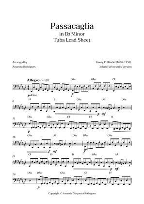 Passacaglia - Easy Tuba Lead Sheet in D#m Minor (Johan Halvorsen's Version)